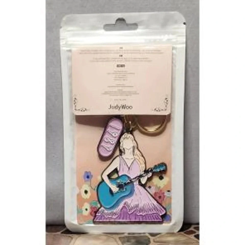 JudyWoo Taylor Swift Inspired‎ 1989 Enamel Keychain Purple Dress Blue Guitar NEW